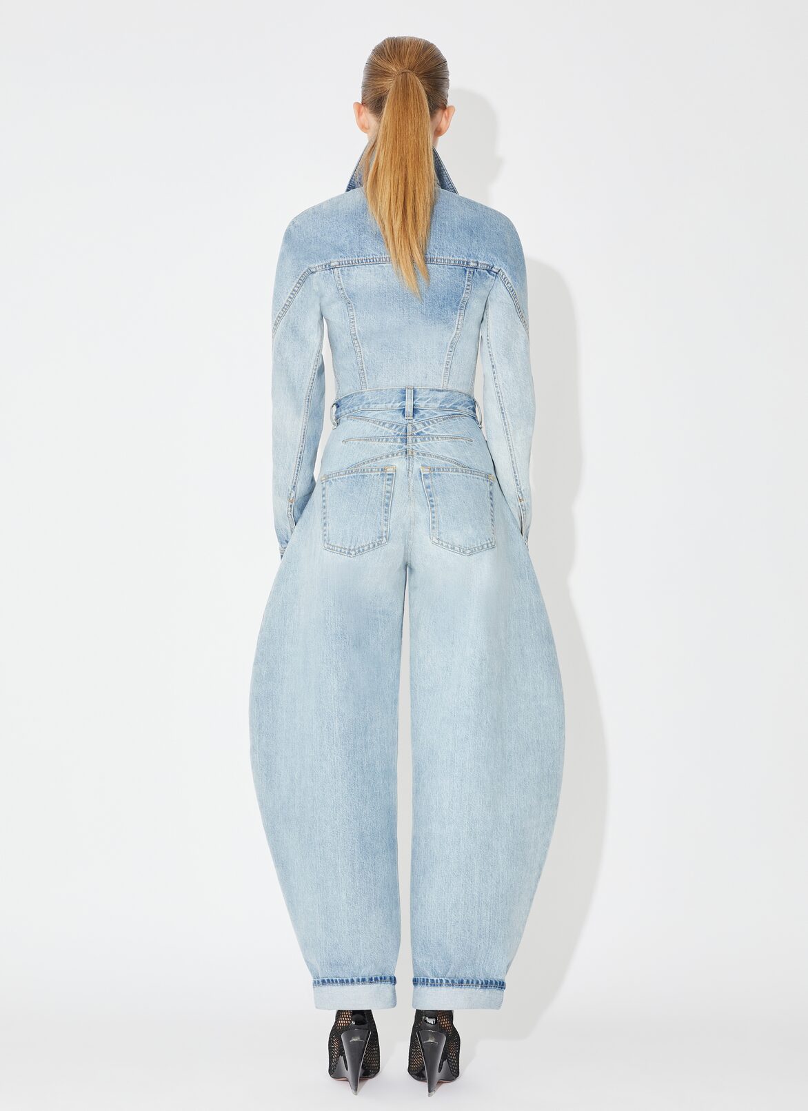 Fitted denim jacket ALAÏA BLUE FITTED DENIM JACKET